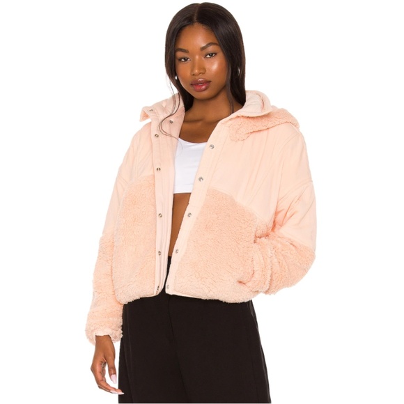 Free People Jackets & Blazers - FREE PEOPLE MOVEMENT Adventure Awaits Fleece Jacket Peach Champagne Small NWOT